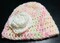 Crocheted Pink Baby  Hat(0 to 6 month size) with flower product 3